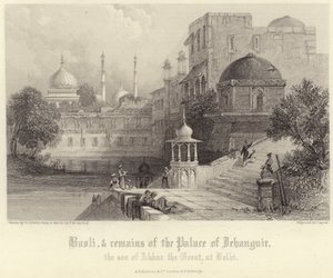 Baoli und Überreste des Palastes von Jehanguir von Thomas Colman Dibdin