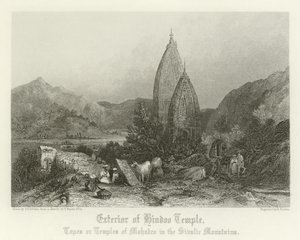 Außenansicht eines Hindu-Tempels von Thomas Colman Dibdin