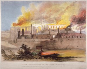 Feuer im Zeughaus im Tower of London, 30. Oktober 1841 von Thomas Colman Dibdin