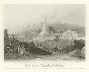 Der Große Tempel, Hurdwar, Indien von Thomas Colman Dibdin