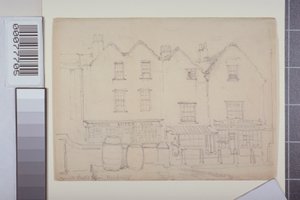 Ansicht von Gebäuden in der Church Street, Hackney, ca. 1835 von Thomas Colman Dibdin