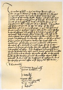 Episkopale Erklärung von Erzbischof Crammer und sieben anderen englischen Bischöfen, ca. 1537 von Thomas Cranmer