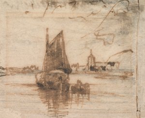 Ein segelndes Boot in der Flaute von Thomas Creswick