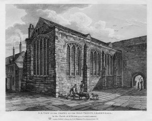 Nordostansicht der Kapelle der Heiligen Dreifaltigkeit, Leadenhall, London, 1825 von Thomas Dale