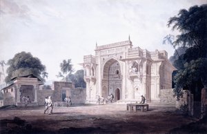 Ein Tor, das zu einer Moschee führt, Chunargarh, Uttar Pradesh, ca. 1789-90