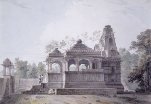 Ein Hindu-Tempel in der Festung von Rohtas, Bihar von Thomas Daniell