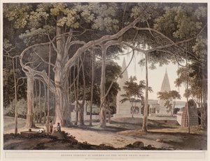 Hindoo-Tempel in Agouree am Fluss Soane von Thomas Daniell