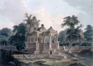 Hindu-Tempel in der Festung von Rohtas, Bihar, Indien von Thomas Daniell