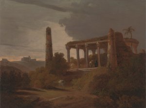 Indische Landschaft mit Tempelruinen