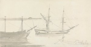Zwei vertäute Schiffe und ein Fischerboot