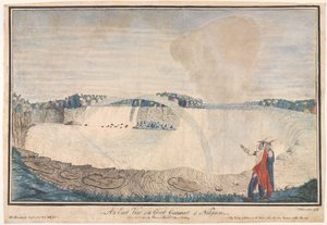 Eine Ostansicht des Großen Wasserfalls von Niagara, 1762 von Thomas Davies