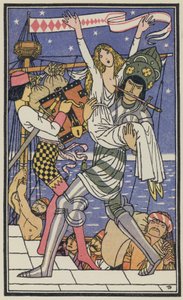 Illustration für das Decameron von Boccaccio (Farblithografie)