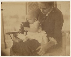 Frances Crowell und Kind mit Kätzchen von Thomas Eakins