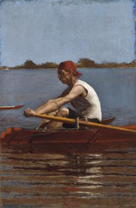 John Biglin in einem Einerruder