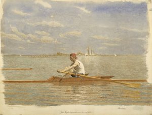 John Biglin in einem Einer-Skiff, ca. 1873