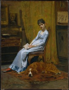 Die Frau des Künstlers und sein Setter-Hund von Thomas Eakins
