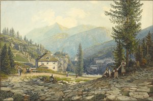 Ansicht der Residenz von Erzherzog Johann in den Gasteiner Thermen von Thomas Ender