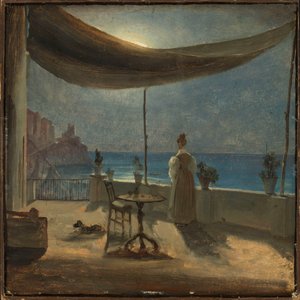 Eine Terrasse in Amalfi im Mondlicht von Thomas Fearnley