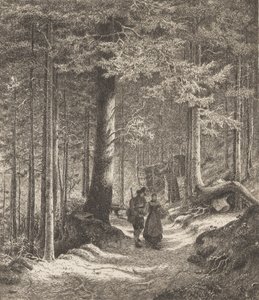 Waldinterieur mit zwei Figuren von Thomas Fearnley
