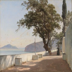 Terrasse mit Eiche, Sorrent von Thomas Fearnley