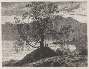 Die alte Birke bei Slinde, Sognefjord von Thomas Fearnley