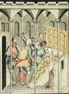 Die Ermordung von St. Thomas a Becket in Canterbury, aus der Kapelle der Dreifaltigkeit in Stratford Upon Avon von Thomas Fisher Hoxton