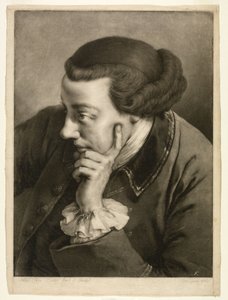 Mann, der sich auf den linken Ellbogen stützt von Thomas Frye