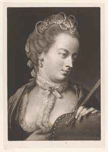 Frau mit Spitzenhalsband, Diadem und Fächer von Thomas Frye