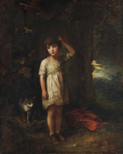 Ein Junge mit einer Katze, Morgen