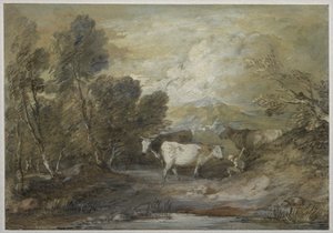 Ein Hirte mit drei Kühen an einem Hochlandteich, Mitte der 1780er Jahre