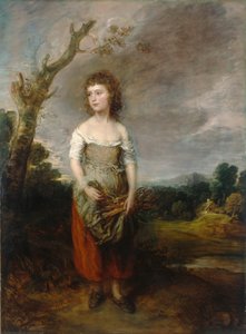 Ein Bauernmädchen sammelt Reisig im Wald von Thomas Gainsborough