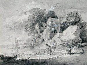 Das Ziehen des Seine-Netzes von Thomas Gainsborough