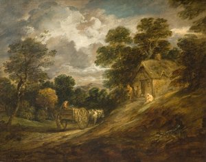 Landschaft mit einem Cottage und Wagen, 1786 von Thomas Gainsborough