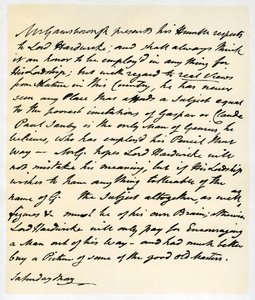 Brief von Thomas Gainsborough an Lord Hardwicke, um 1760-1770 von Thomas Gainsborough