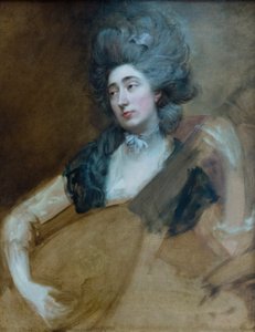 Margaret Gainsborough mit einer Theorbo, um 1777 von Thomas Gainsborough