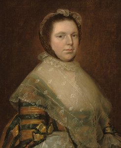 Porträt von Elizabeth Prowse, Halbfigur, in einem blauen und goldenen Kleid von Thomas Gainsborough