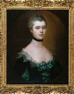 Porträt der Gräfin von Sussex, Brustlänge, in einem blauen Kleid mit schwarzen Verzierungen von Thomas Gainsborough