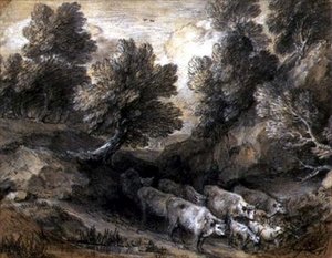 Waldlandschaft mit Rindern und Ziegen, ca. 1768-72 von Thomas Gainsborough