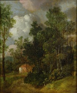 Waldlandschaft mit Landhaus und zwei Figuren von Thomas Gainsborough