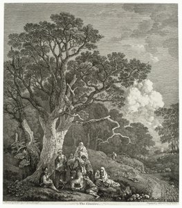 Waldlandschaft mit Zigeunern um ein Feuer versammelt von Thomas Gainsborough