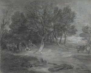 Waldlandschaft mit Zigeunerlager