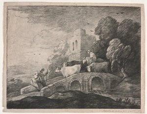Waldlandschaft mit Viehtreibern, 1779-1780
