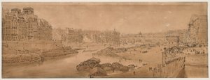 Eine Auswahl von zwanzig der malerischsten Ansichten in Paris: Blick auf die Stadt mit dem Louvre vom Pont Marie aus