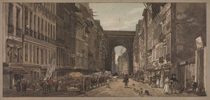 Eine Auswahl von zwanzig der malerischsten Ansichten in Paris: Ansicht des Tores von St. Denis..., 1803 von Thomas Girtin