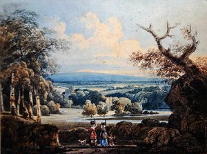 Ansicht von Arundel Castle mit Landfrauen im Vordergrund, ca. 1796