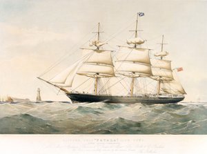 Lithografie des Klipperschiffs 