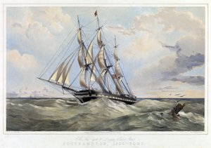 Das New York-Linienschiff (Vereinigte Staaten) London (England), Southampton (Kapazität 1600 Tonnen). Farblithographie von Thomas Goldsworth Dutton (1819-1891) von Thomas Goldsworth Dutton