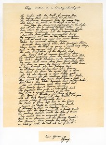 Elegie, geschrieben auf einem Landkirchhof, 18. Dezember 1750 von Thomas Gray