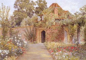 Ein ummauerter Garten mit altem Gartenhaus von Thomas H. Hunn