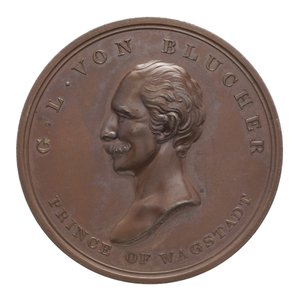 Medaille zur Erinnerung an Wellington und Blücher bei Waterloo von Thomas Halliday